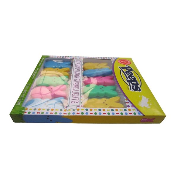 Peeps Bunny String 10 Light Batteries Not Included New Easter Bonnets or Baskets - Picture 11 of 15